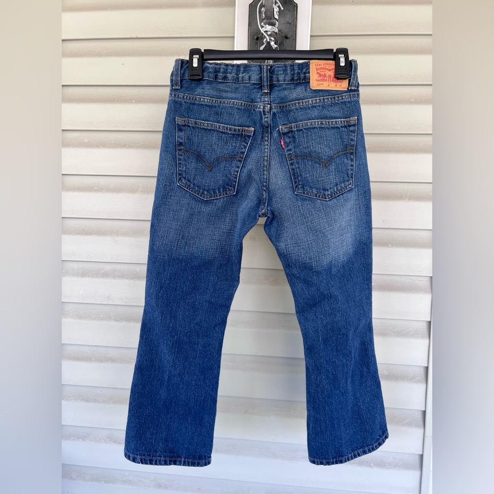 Levi's 527 Boys Jean Sz 8 Husky Boot Cut Blue 100% Cotton Denim Adjustable Waist